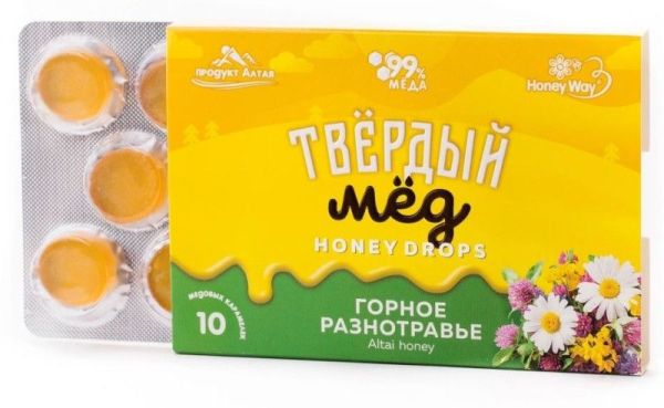 Изображение товара Твердый мед HoneyDrops Горный 30г Твердый мед HoneyDrops Горный 30г фотография