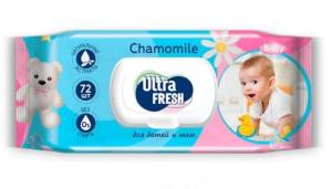Салфетки влажные Ultra Fresh Baby для детей и мам с клапаном №72